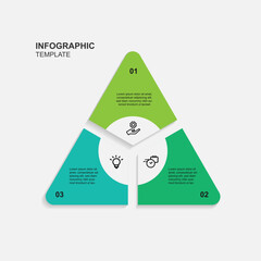 Wall Mural - Design template infographic vector element with 3 step triangle and pyramid concept suitable for web presentation and business information