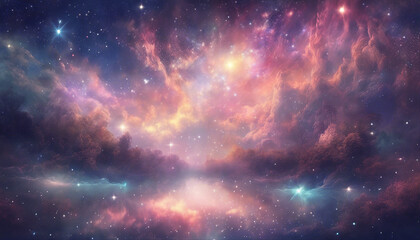 Wall Mural - Starry Sky A Beautiful Background of the Universe, Capturing the Enchantment of the Stars.