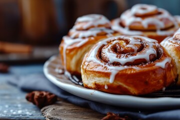 Sticker - Woman making cinnamon rolls with recipe ingredients