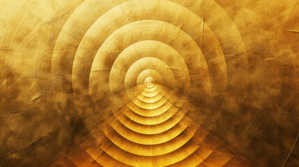 Wall Mural - Luxurious gold and black concentric circles with a grunge texture.