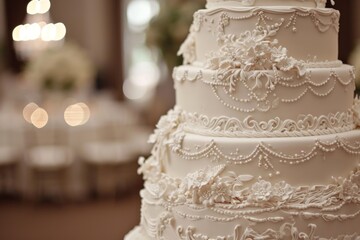 Poster - Exquisite classic wedding cake with multiple tiers