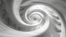 Abstract White And Gray Spiral Design With Wavy Texture