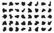 vector black abstract shapes. liquid shapes elements. set of graphic design elements