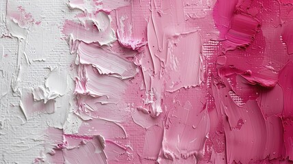 Wall Mural - Wallpaper abstract paint background, pink and white accent. 