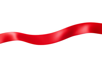 Wall Mural - red straight ribbon strip isolated on transparent background generative ai