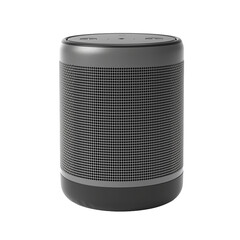 grey wireless portable speaker, isolated on transparent background