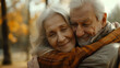© standret - Elderly couple in love. Senior husband and wife hugging and bonding with true emotions