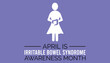 Vector illustration on the theme of Irritable Bowel Syndrome Awareness Month observed each year during April banner, Holiday, poster, card and background design.