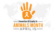 Vector illustration on the theme of Prevention of Cruelty to Animals Month observed each year during April banner, Holiday, poster, card and background design.