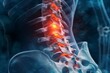 © Nadzeya - Back or rear view of the spine or spine of a person with inflammation or injury 3D rendering