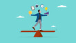 © Vanz Studio - multitalented worker, multiple project management concept illustration, juggle multiple project concept, professional businessman manage multiple project at the some time vector illustration