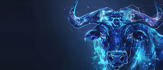 Wall Mural - Image of a Zodiac taurus background, with empty copy space 