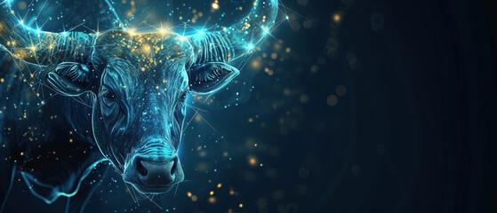 Wall Mural - Image of a Zodiac taurus background, with empty copy space 
