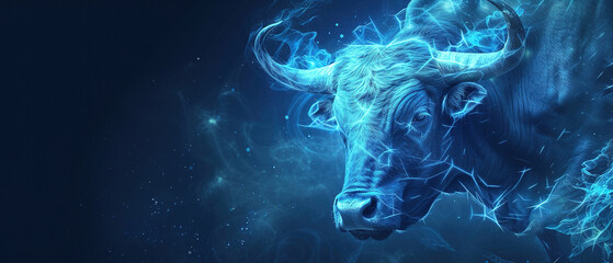 Wall Mural - Image of a Zodiac taurus background, with empty copy space 