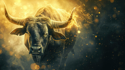 Wall Mural - Image of a Zodiac taurus background, with empty copy space 