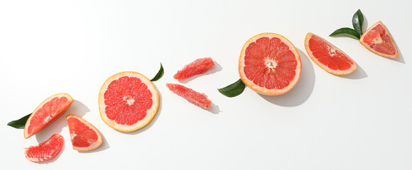 Sticker - Juicy summer fruit - grapefruit, concept of fresh food