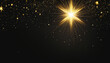 © Random_Mentalist - Shining star Christmas background shooting star make wish golden glittering lights bokeh particles black background copy space