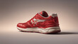 red running sneakers mockup pang file of isolated cutout object with shadow on transparent background