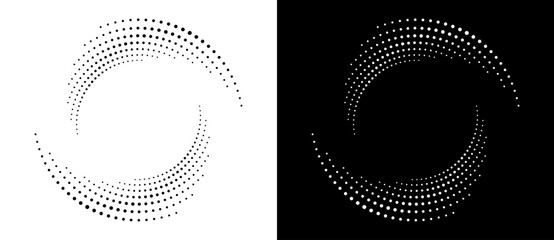 Poster - modern abstract background. halftone dots in circle form. spiral logo, icon or design element. black