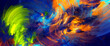 Art dynamic background with bright paint smears. Abstract color painting. Vibrant artistic strokes in motion. Fractal artwork for creative graphic design