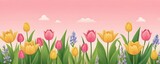 Fototapeta Tulipany - tulips in spring background