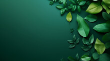 Green Leaves Eco Friendly Background With Copy Space For Text