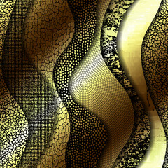 Fototapete - Vector seamless gold tile mosaic pattern. Ceramic tiles background. Vector pattern