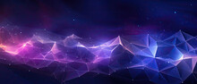 Glowing Abstract 3d Objects Colorful Low Polygon Background With Shiny Purple Light In Mysterious Space Galaxy With Fantastic Elements Smooth And Curved Lines Created With Generative AI Technology