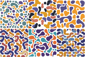 Abstract Colorful Biomorph Shapes Collage
