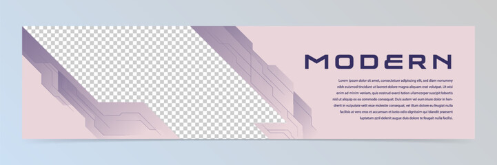 Wall Mural - Modern abstract technology linkedin banner template	
