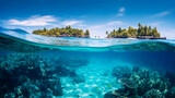 Fototapeta Do akwarium - Coral reefs in the blue ocean