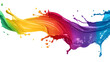 © Oksana - Colorful rainbow colors liquid splash isolated on transparent background