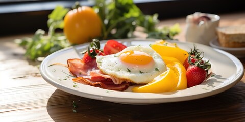 Wall Mural - breakfast background