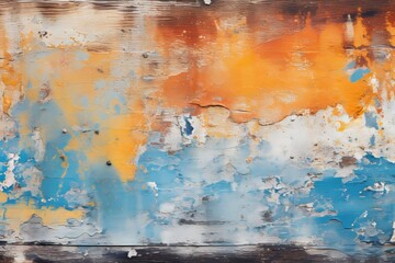 Old wooden background with paint splashes. Abstract  background.