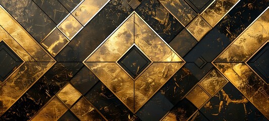 Elegant geometric pattern in gold and black. luxury background design, modern and stylish. perfect for high-end projects. AI