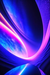 Sticker - AI generated illustration of an abstract wallpaper with blue and pink light streaks