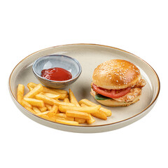 Poster - portion of burger with french fries