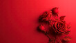 AI generated illustration of red roses on a red background for Valentine's Day