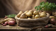 Ziemniaki prezentowane w rusticznym stylu