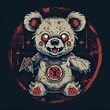 © Wirestock - AI generated illustration of An evil teddy bear on a dark background