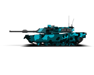 Armored tank building isolated on background. 3d rendering - illustration