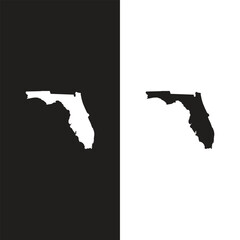 Wall Mural - Florida Map Black | State Border | United States | US America | Transparent Isolated | Variations