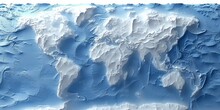 A Three-Dimensional World Map Exhibiting Detailed Continental Topography, Generative AI