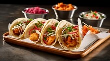 AI Generated Image Of Fish Tacos With Fresh Toppings And Tangy Sauce