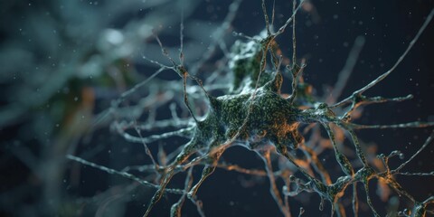 AI generated illustration of a macro of cells in a net connection