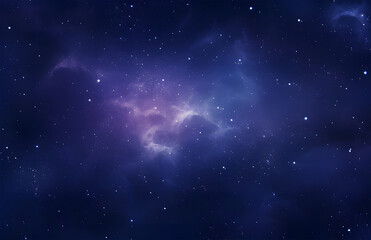 Wall Mural - deep purple and blue stars, galaxy and space wallpaper ai generative