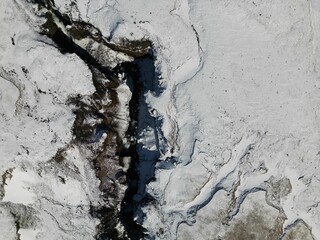 Poster - Aerial stunning view of a Skoga river, near Thorsmjork, Iceland