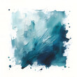Ethereal Blue Hue Watercolor Stain on Pure White Canvas Background