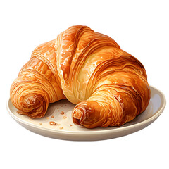 Wall Mural - croissant isolated on white