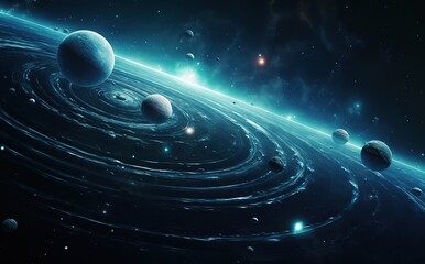  Outer Space With Planets Background
